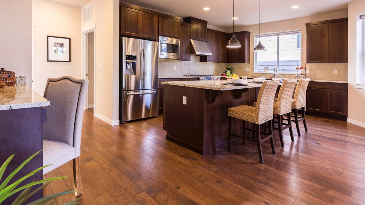 Kitchen with hardwood floor